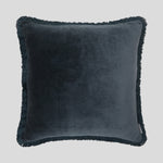 Maison Velvet Large Square Fringed Cushion Cover | Midnight-1