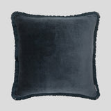 Maison Velvet Large Square Fringed Cushion Cover | Midnight-1