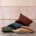 Maison Velvet Large Square Fringed Cushion Cover | Midnight-2
