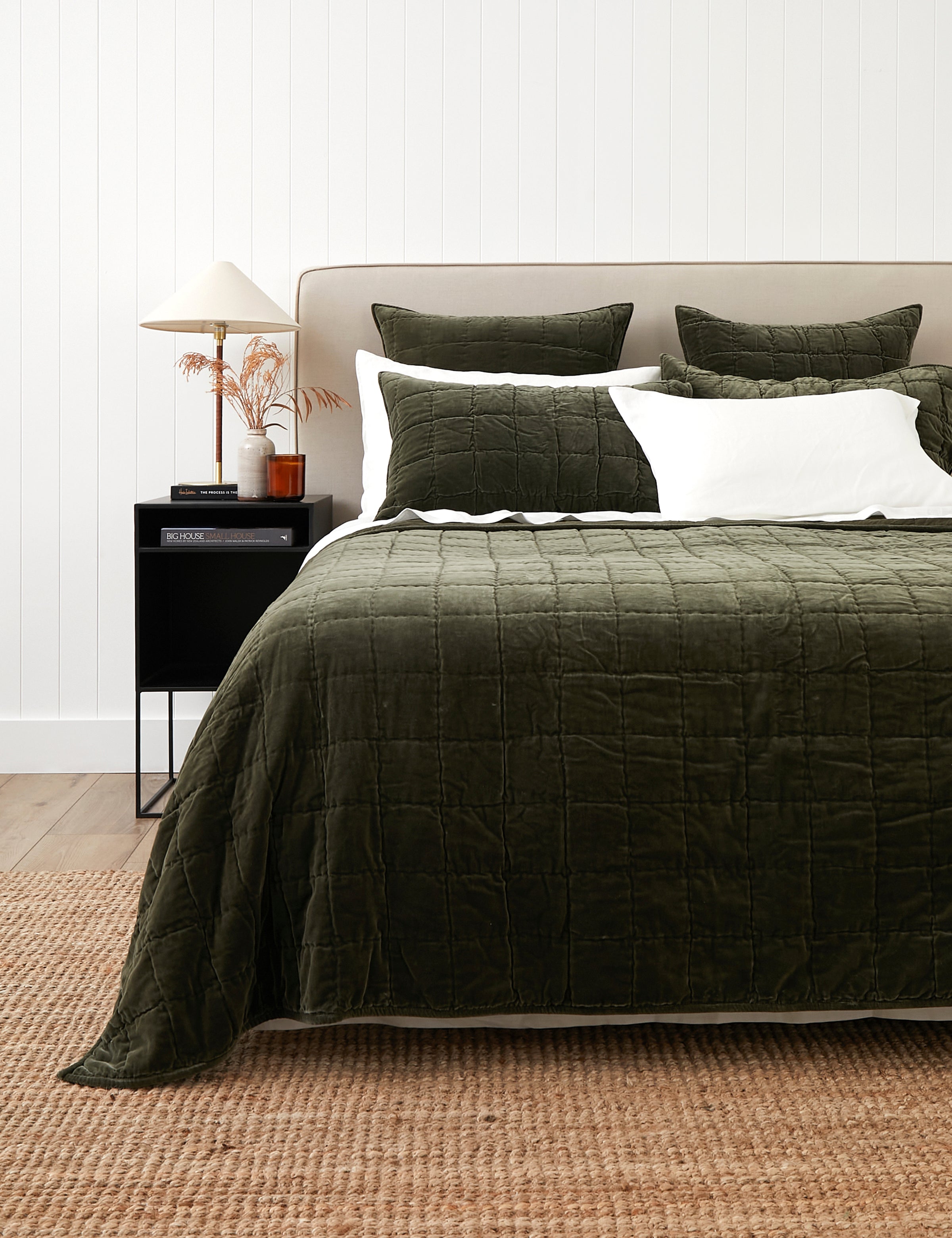 Maison Velvet Quilt | Olive-1