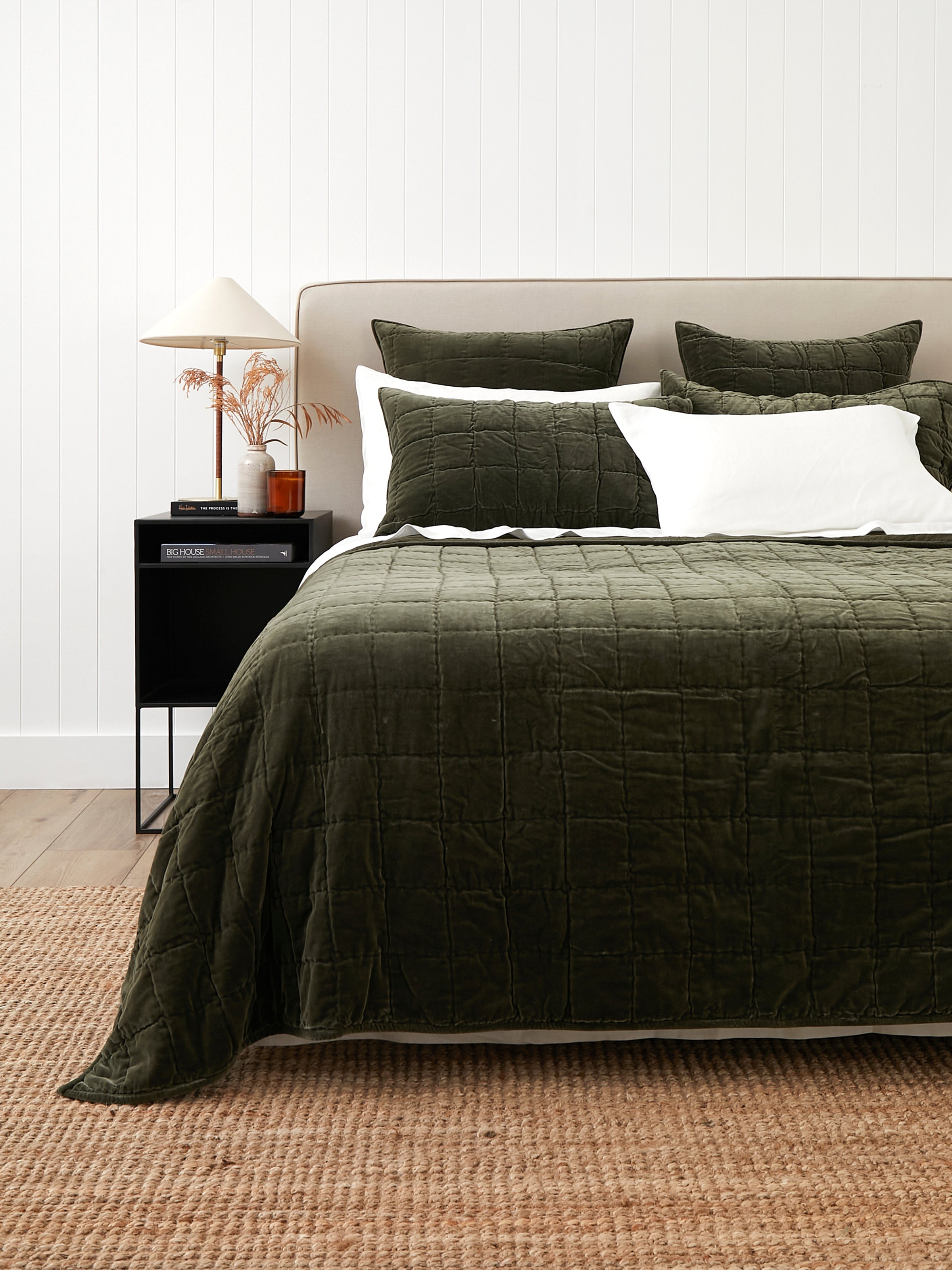 Maison Velvet Quilt | Olive-1