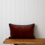 Maison Velvet Rectangle Ribbon Cushion Cover | Merlot-1