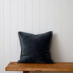 Maison Velvet Square Ribbon Cushion Cover | Midnight-1