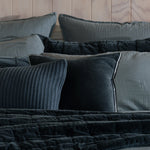 Maison Velvet Square Ribbon Cushion Cover | Midnight-2