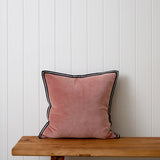 Maison Velvet Square Ribbon Cushion Cover | Rose-1