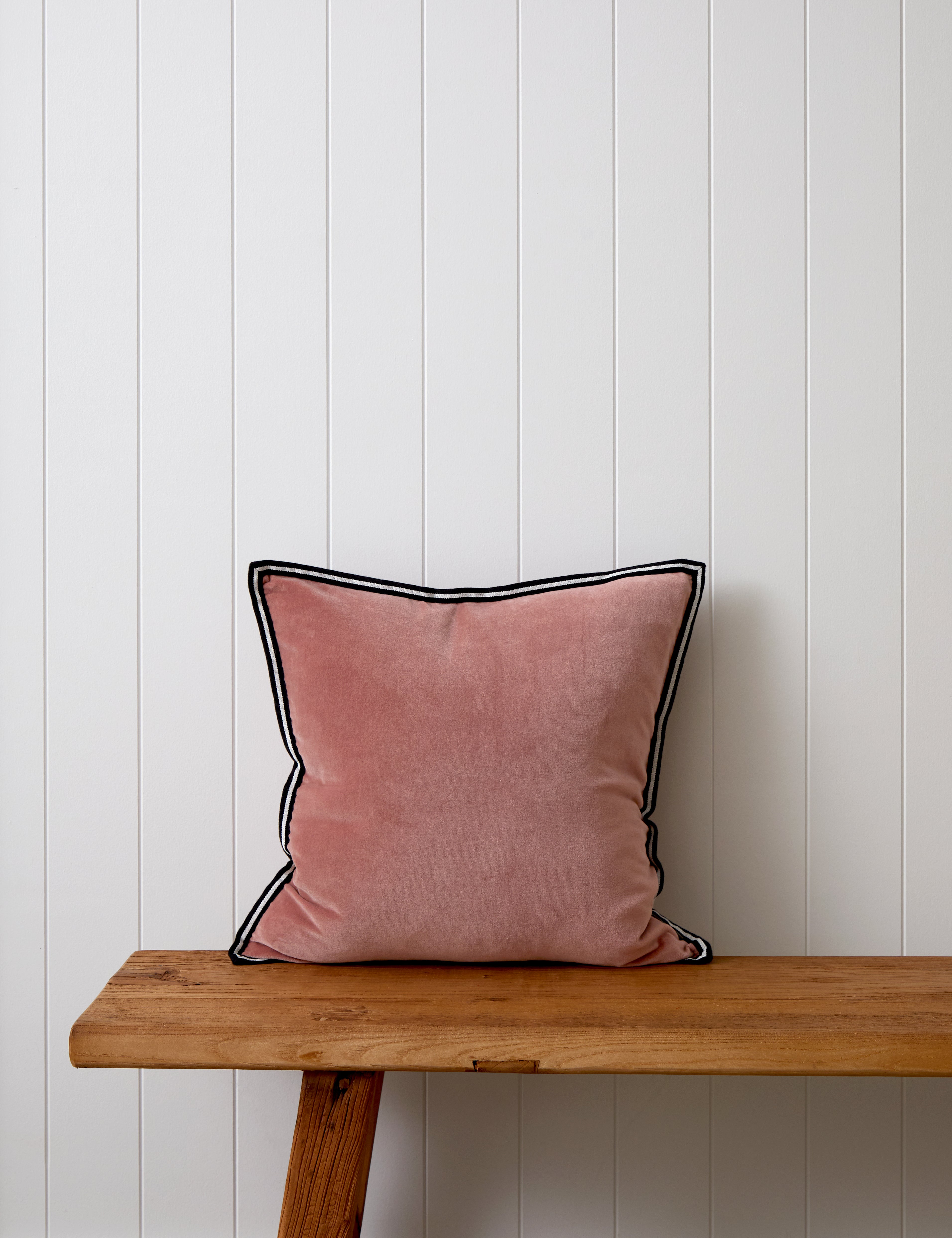 Maison Velvet Square Ribbon Cushion Cover | Rose-1