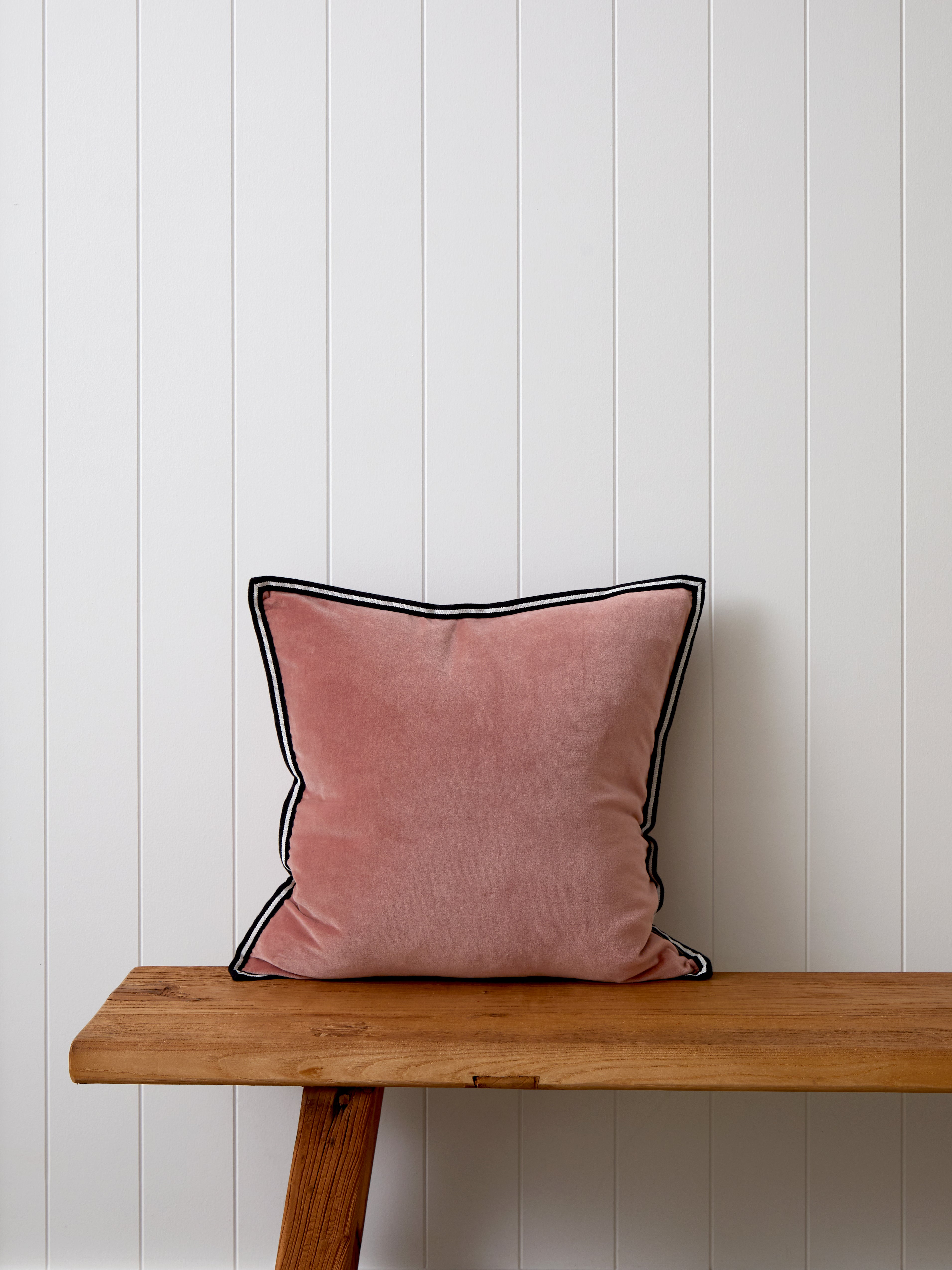 Maison Velvet Square Ribbon Cushion Cover | Rose-1