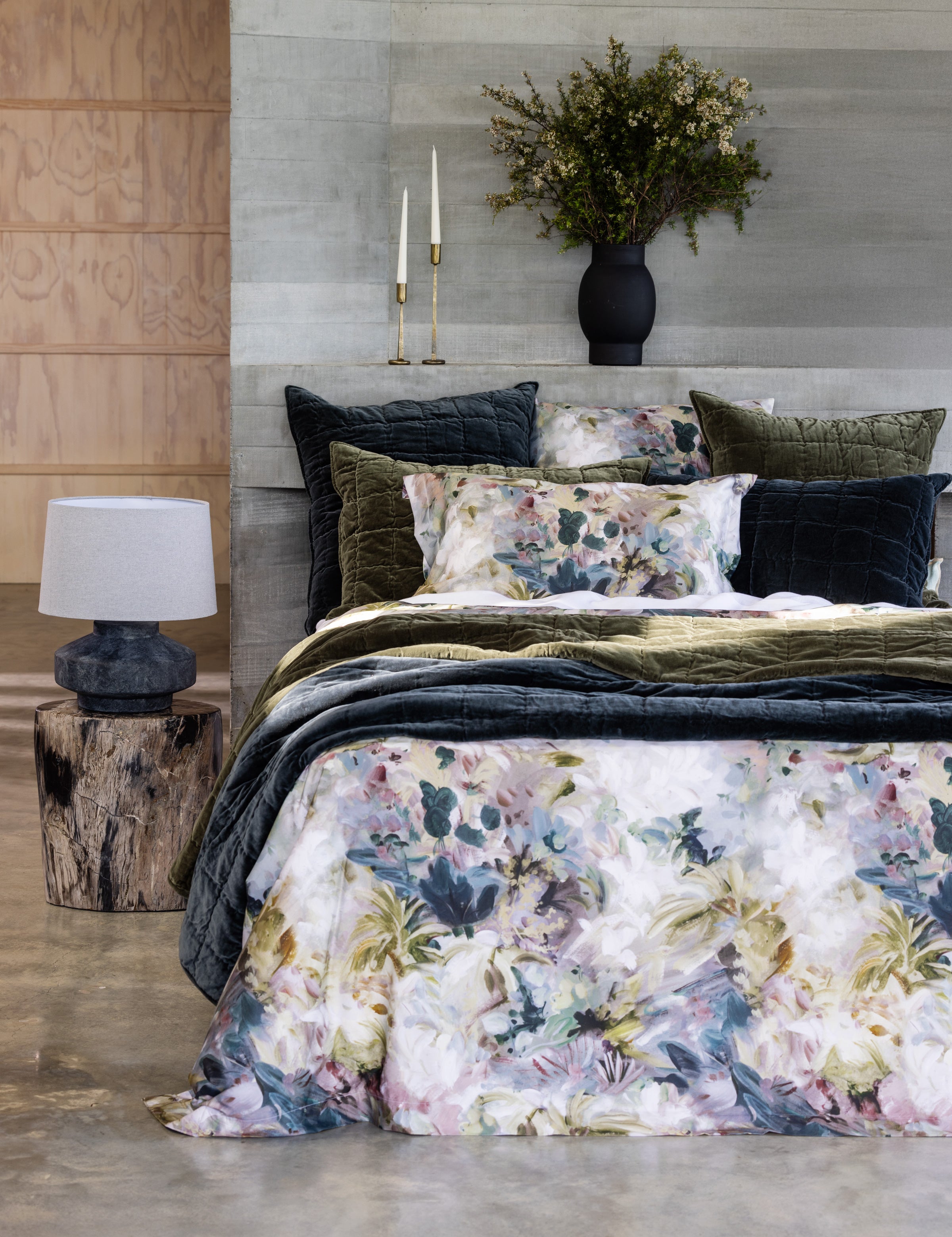 Maison Velvet Standard Pillowcase | Midnight-2