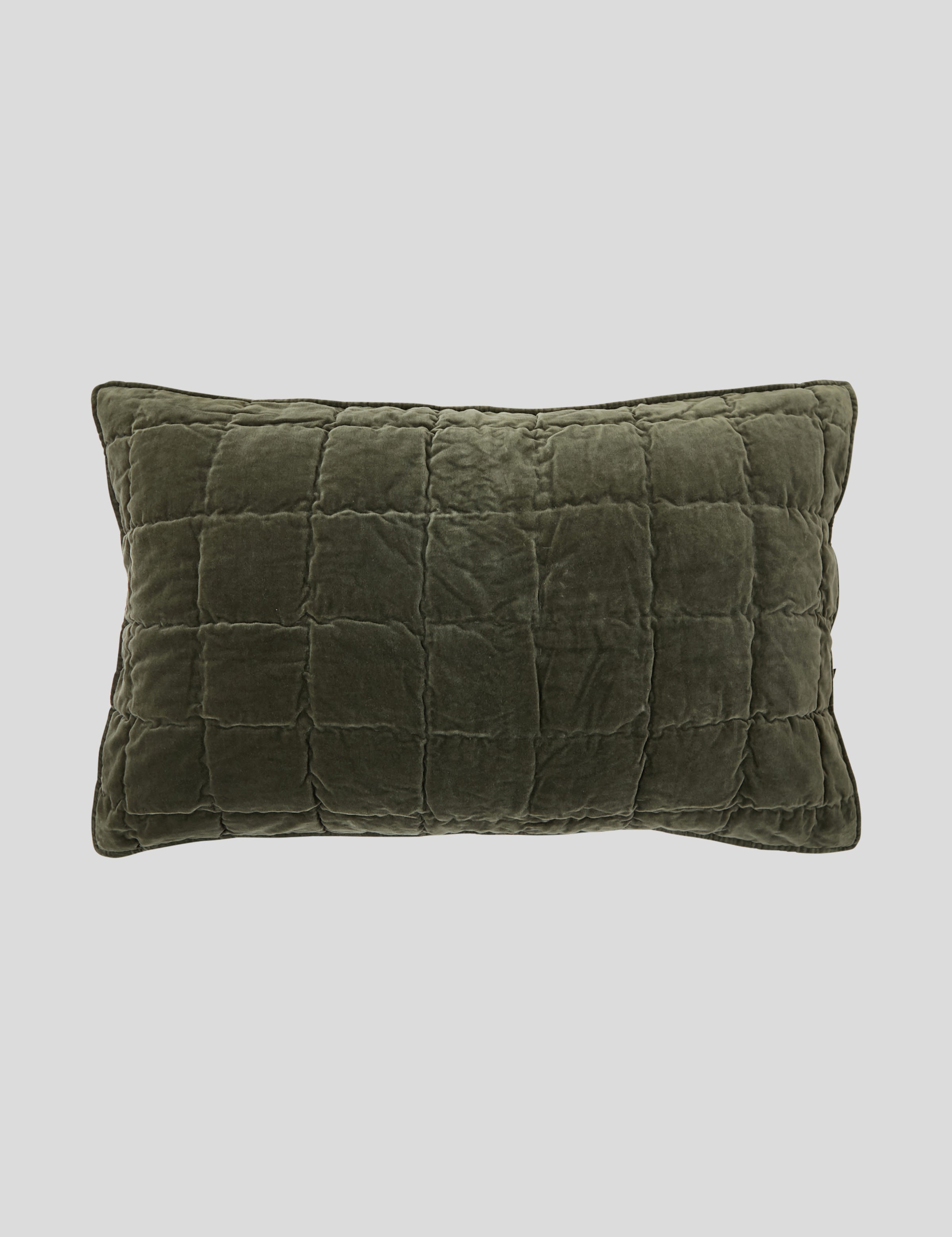 Maison Velvet Standard Pillowcase | Olive-1