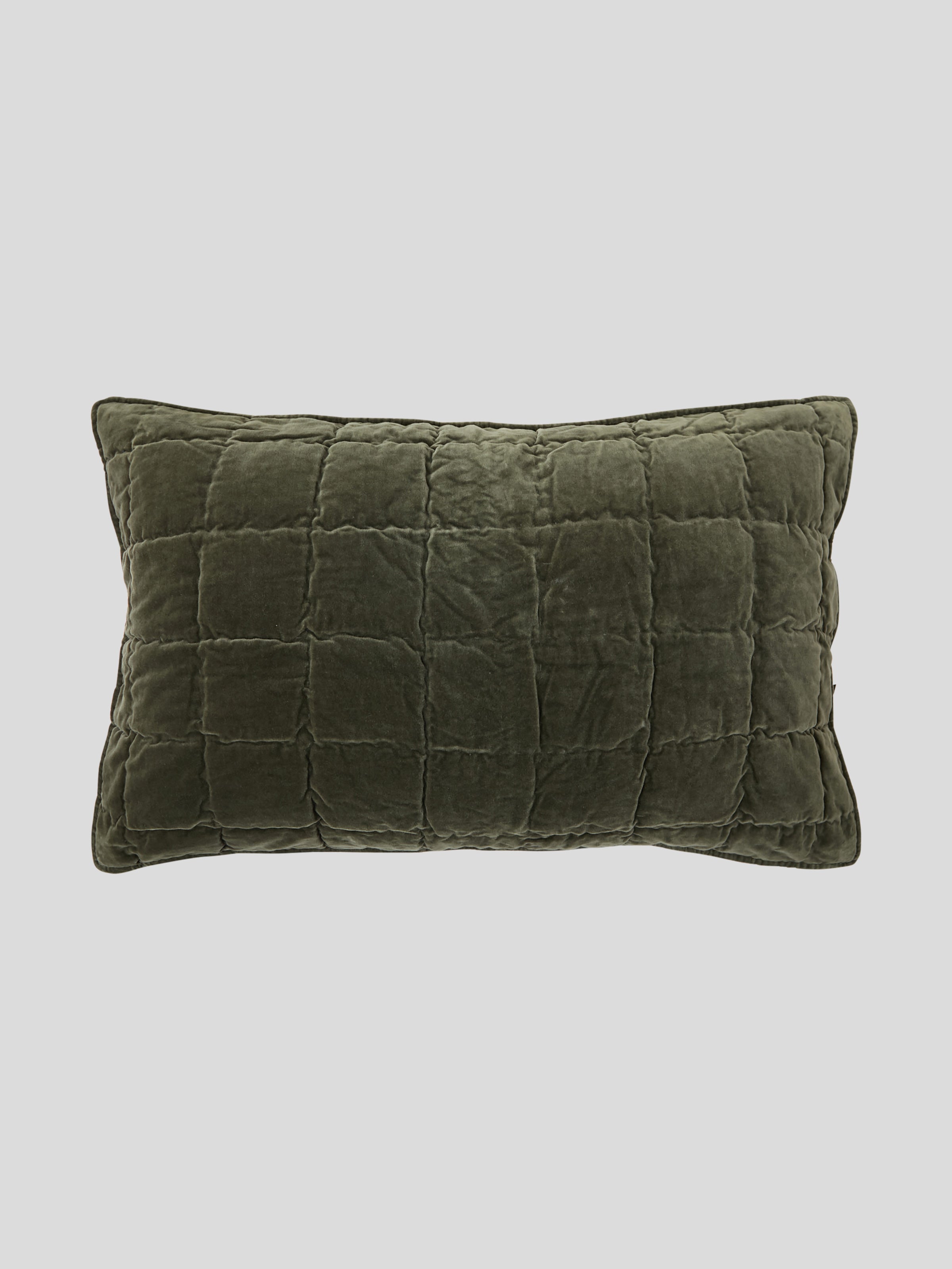 Maison Velvet Standard Pillowcase | Olive-1