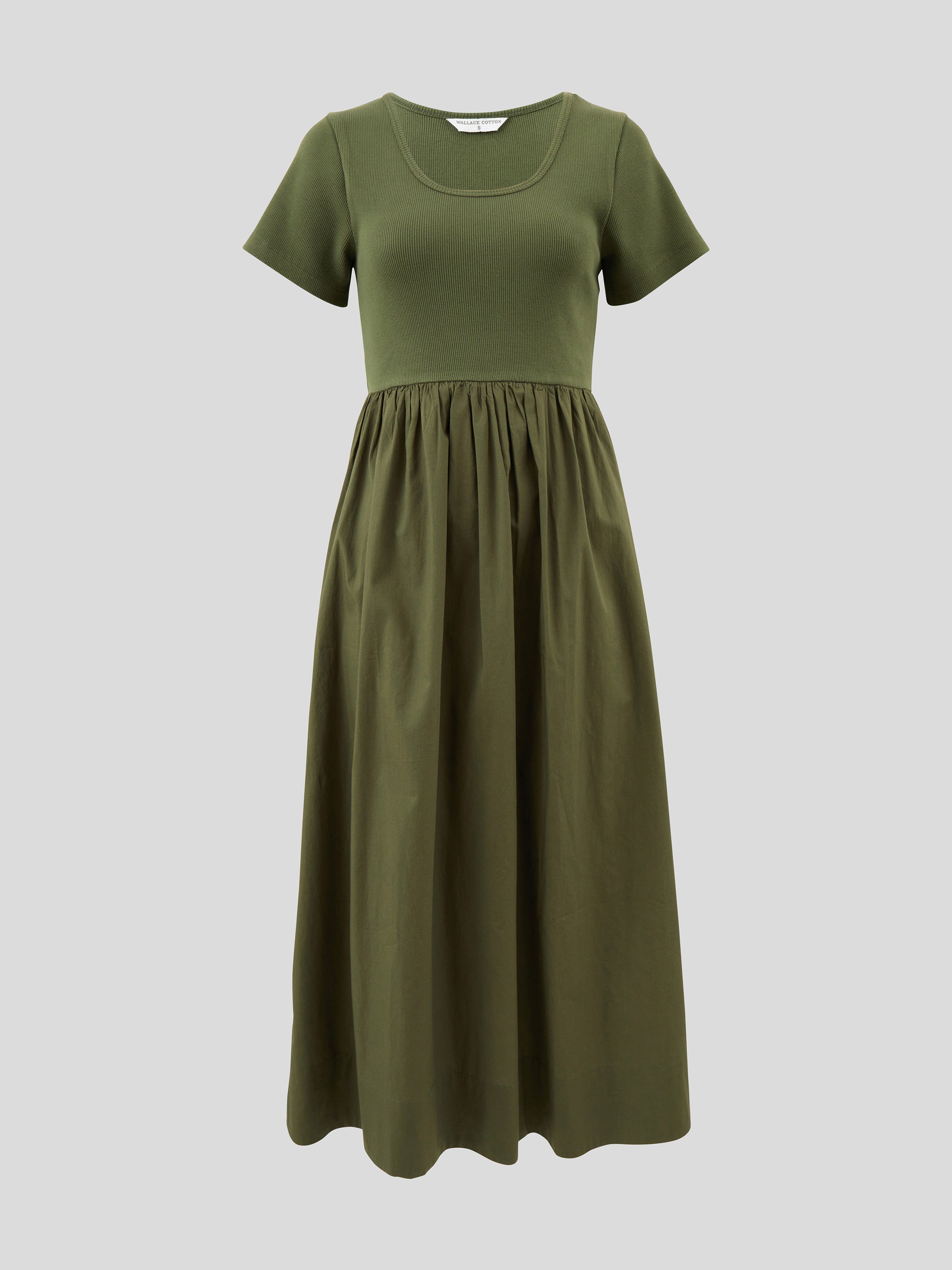 Malta Poplin Dress in Olive | Wallace Cotton Malta Poplin Dress in Olive | Wallace Cotton