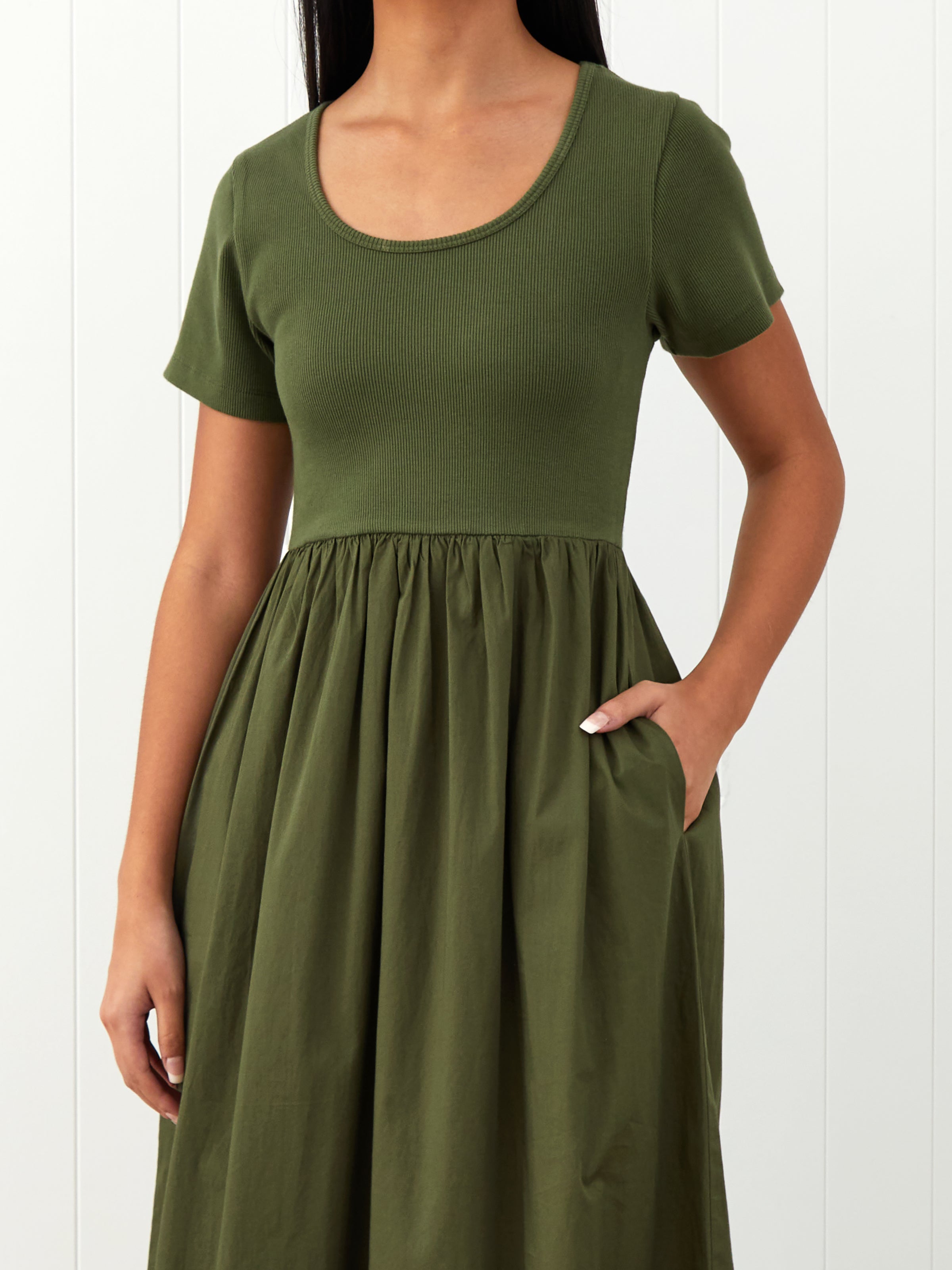 Malta Poplin Dress in Olive Malta Poplin Dress in Olive