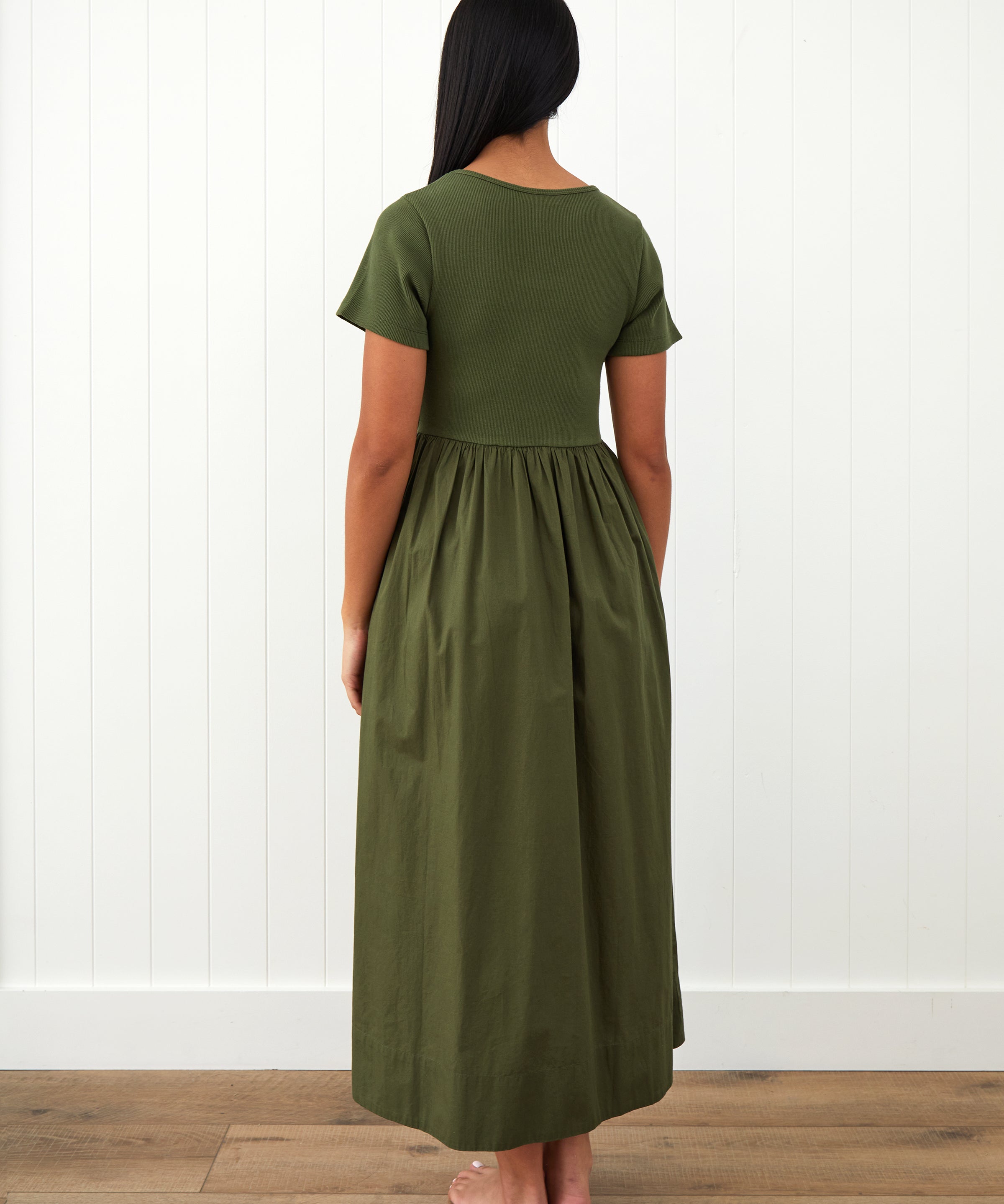Malta Poplin Dress | Olive-4