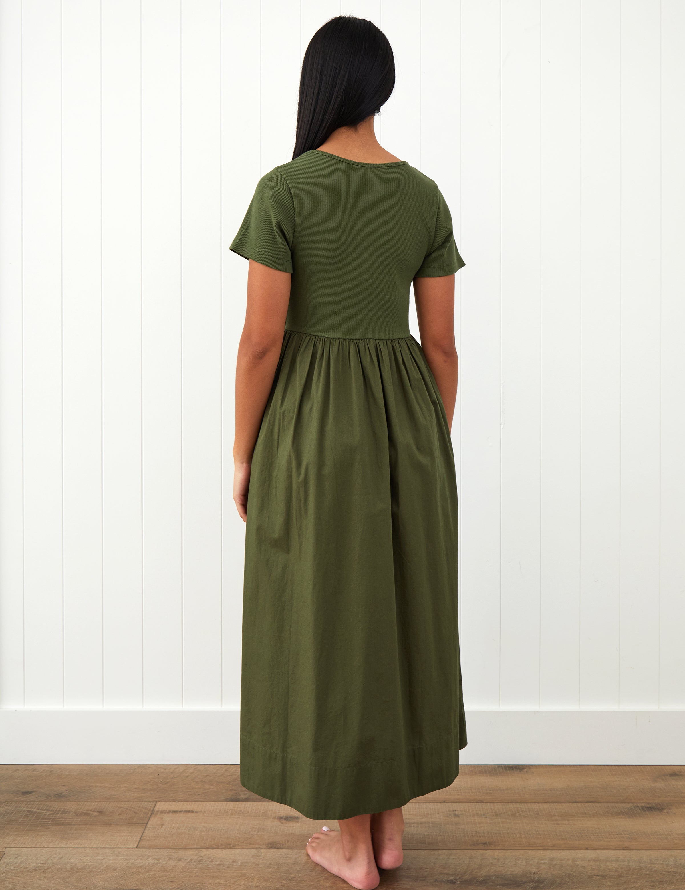 Malta Poplin Dress | Olive-4
