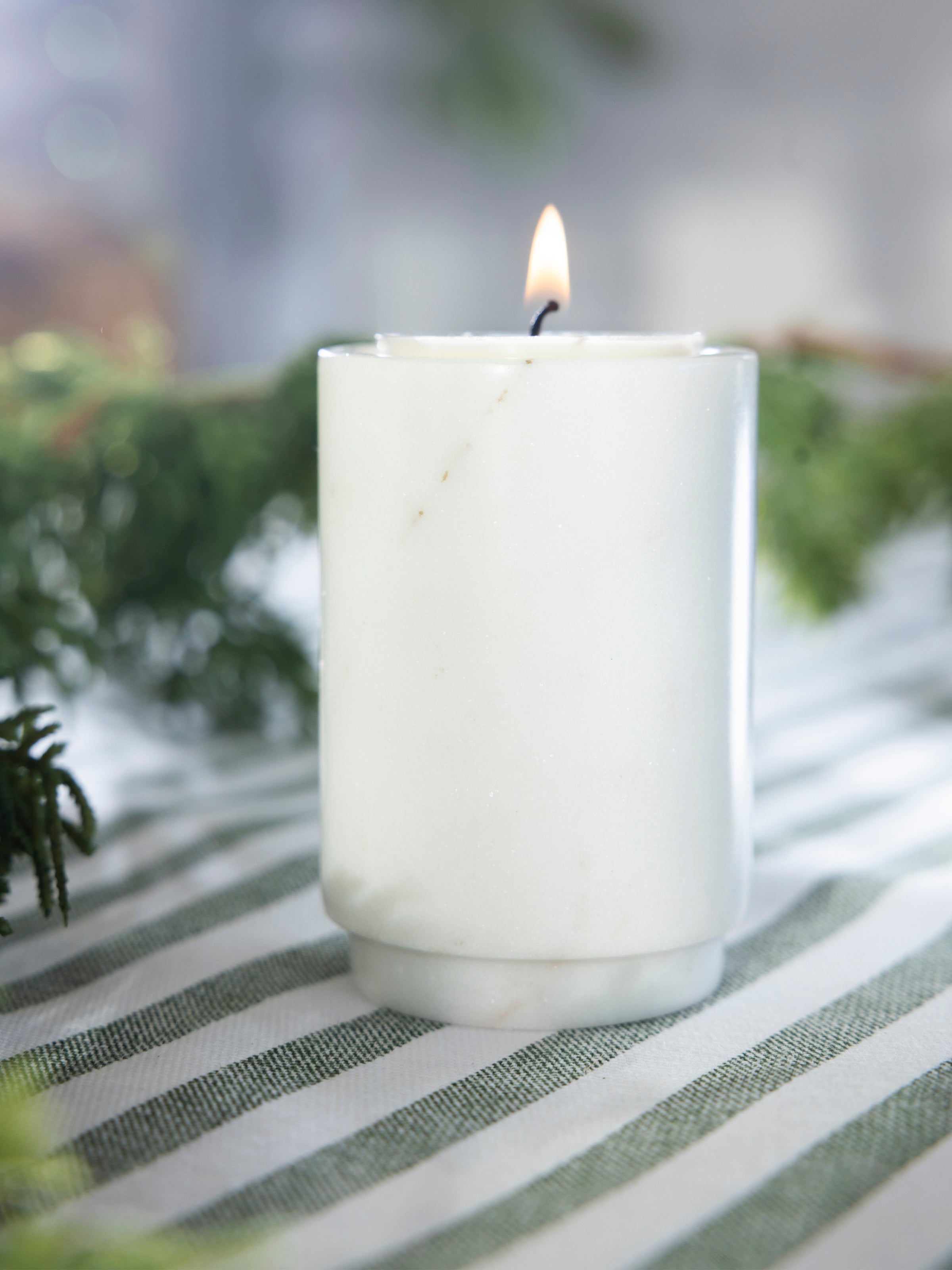 Marble Tea Light Holder | White-2