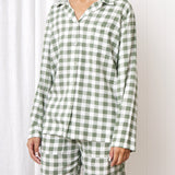 Margot PJ Shirt | Green Gingham-1