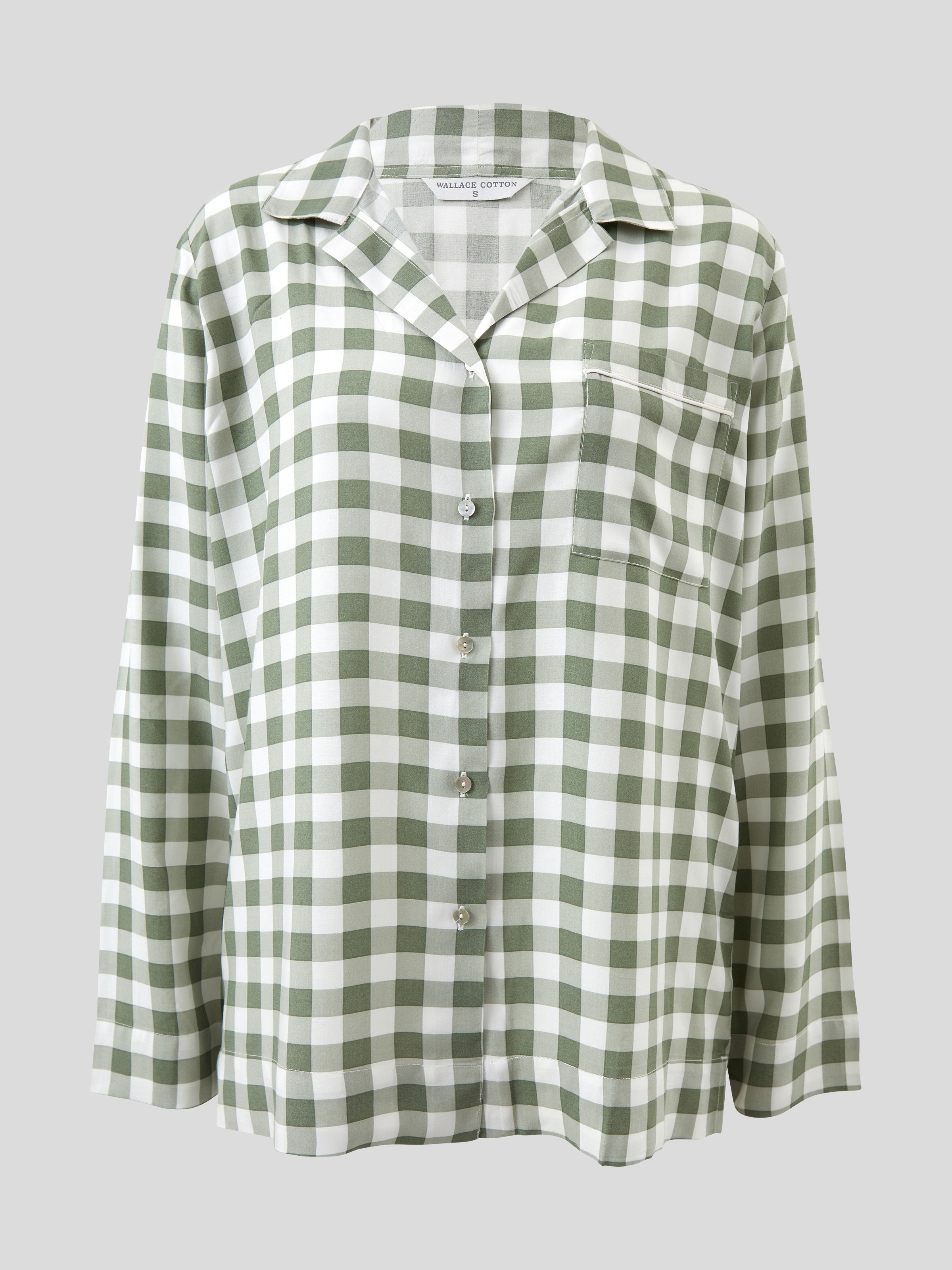 Margot PJ Shirt | Green Gingham-2