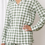 Margot PJ Shirt | Green Gingham-3