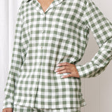 Margot PJ Shirt | Green Gingham-3