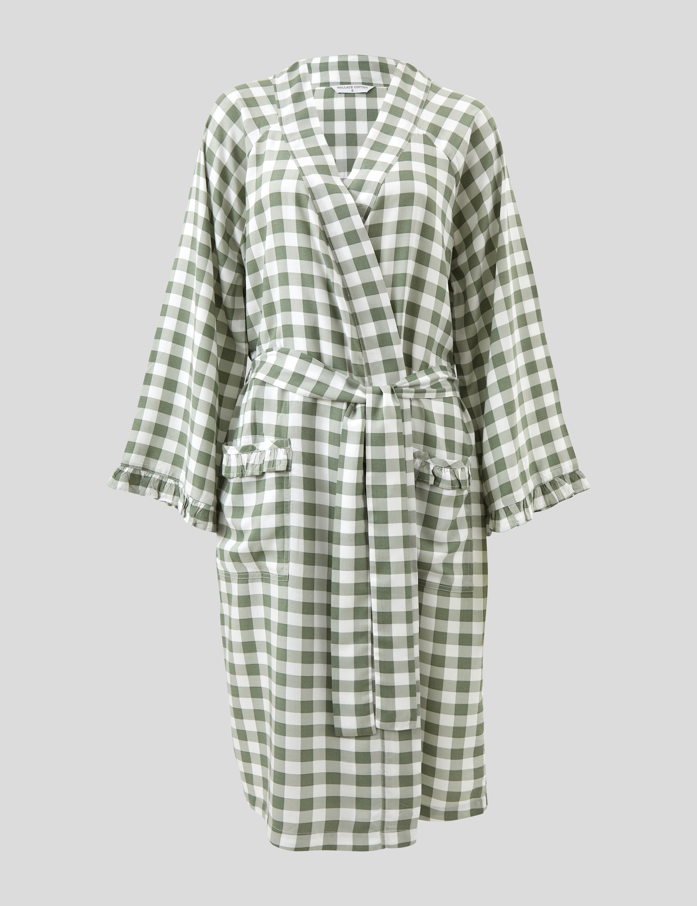 Margot Robe | Green Gingham-2