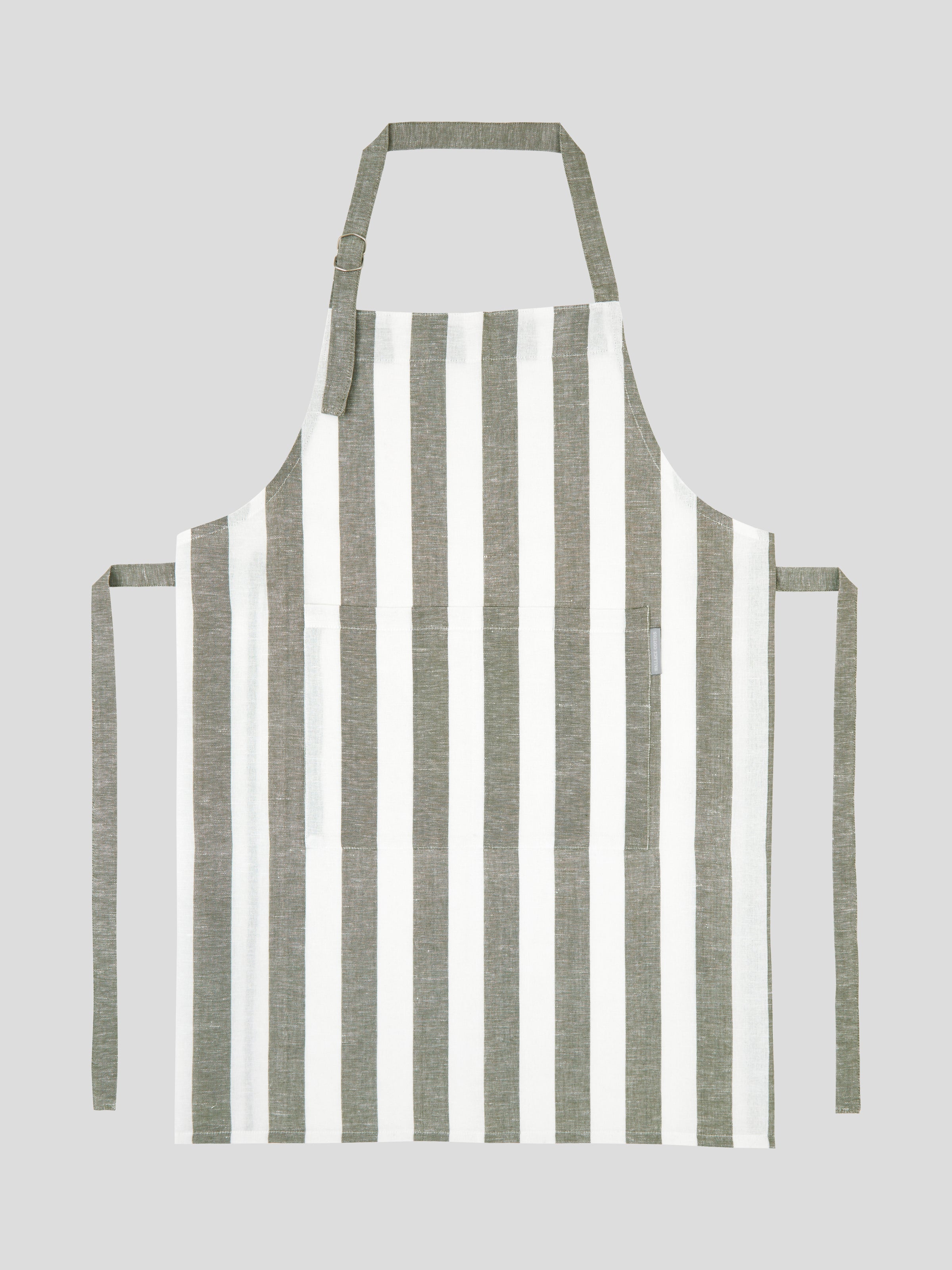 Market Kitchen Apron | Olive Stripe-1