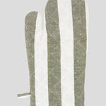 Market Kitchen Single Oven Glove | Olive Stripe-1