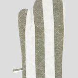 Market Kitchen Single Oven Glove | Olive Stripe-1