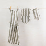 Market Kitchen Single Oven Glove | Olive Stripe-2