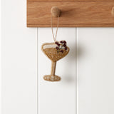 Martini Glass Beaded Christmas Decoration | Gold-1