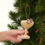 Martini Glass Beaded Christmas Decoration | Gold-2