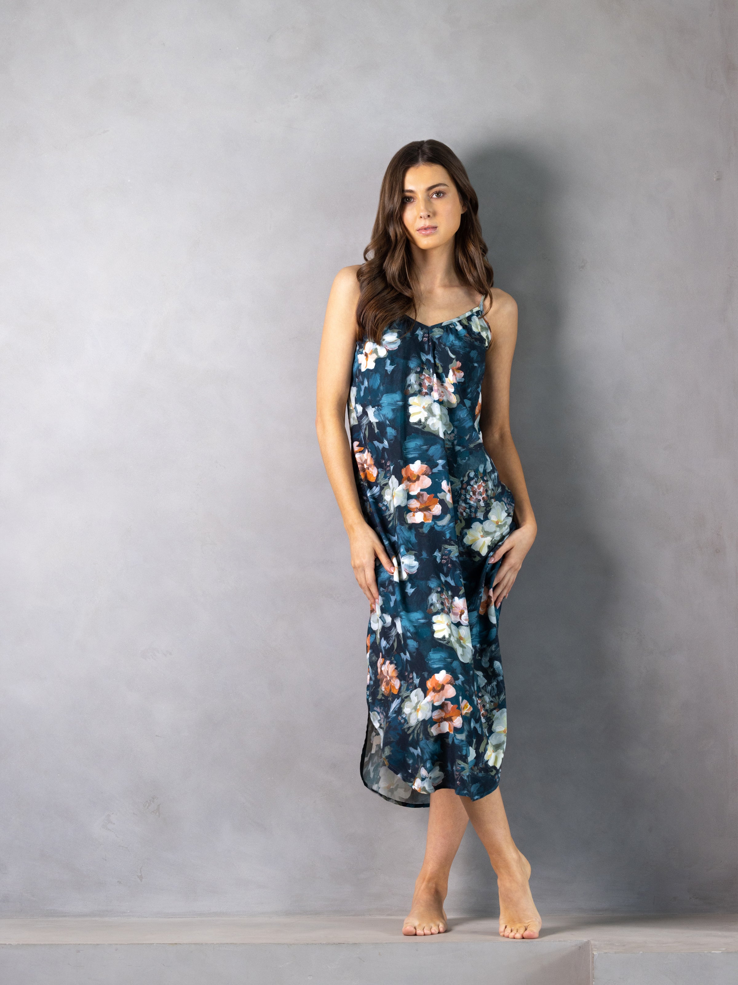 Maud Sherwood Nightie | Navy Floral-3