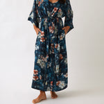 Maud Sherwood Robe | Navy Floral-1