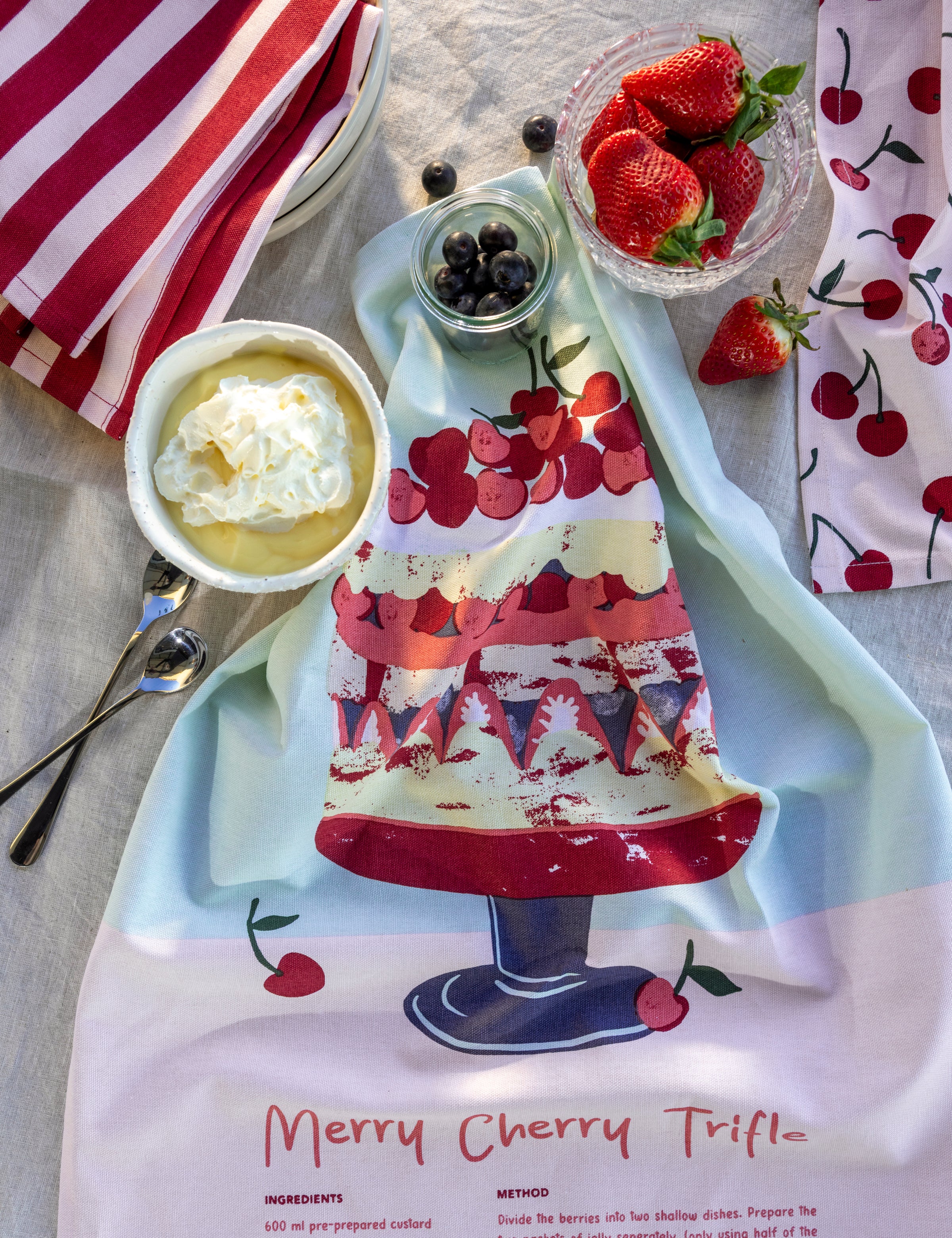 Merry Cherry Trifle Towel Set 3 | Multi-2