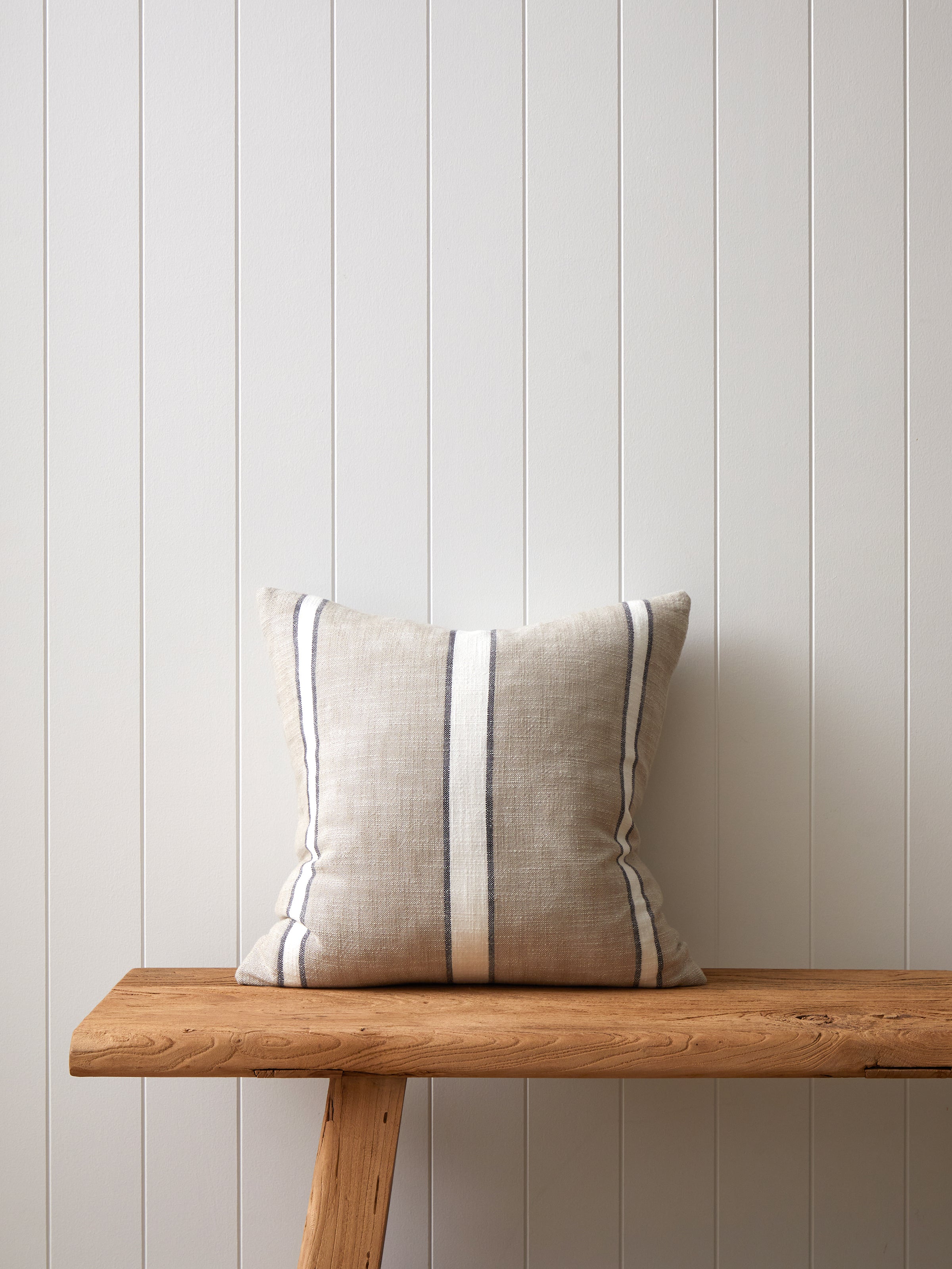 Milford Square Cushion Cover | Natural Stripe-1