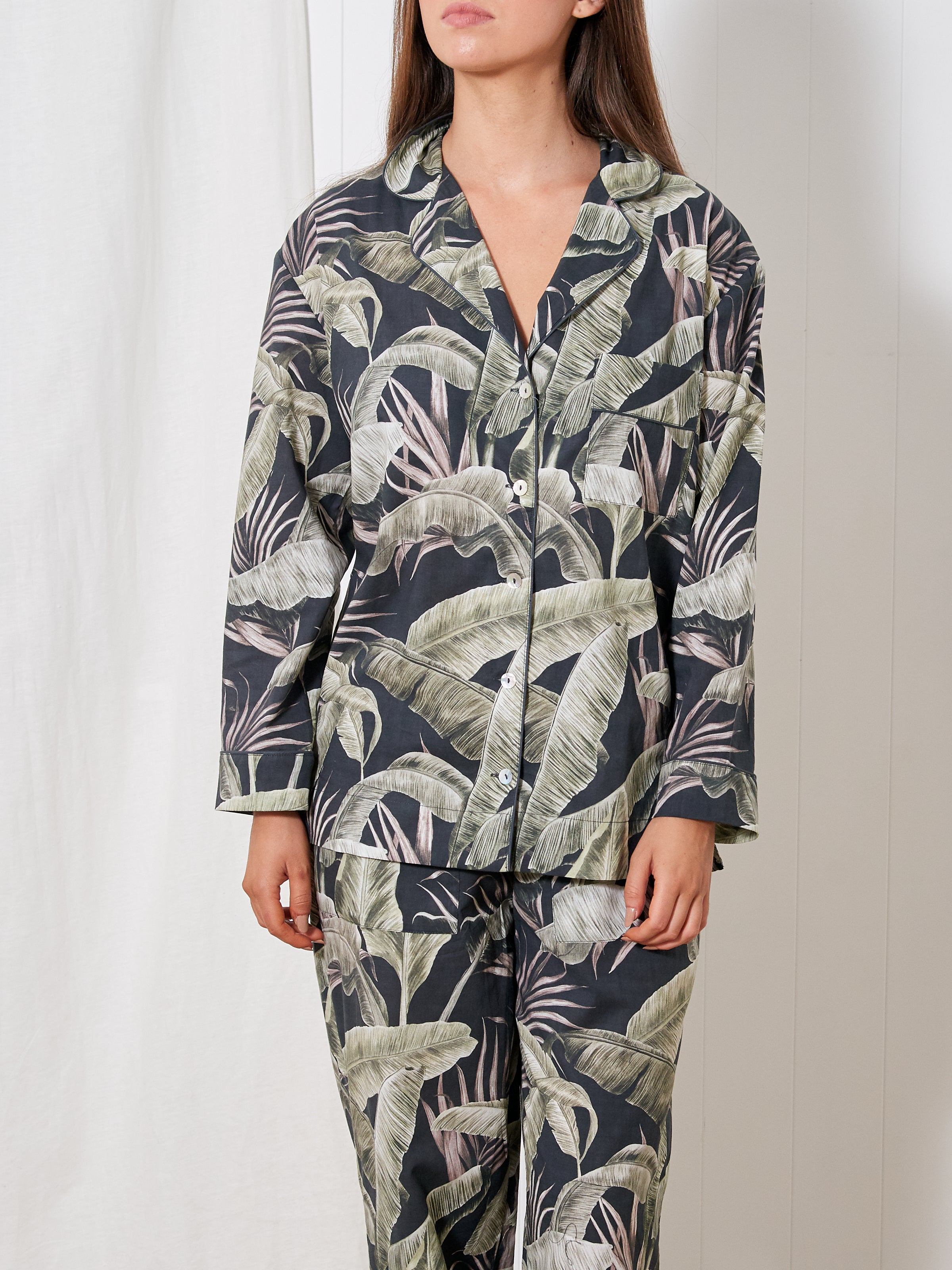 Mira Long Sleeve PJ Shirt | Leaf-1