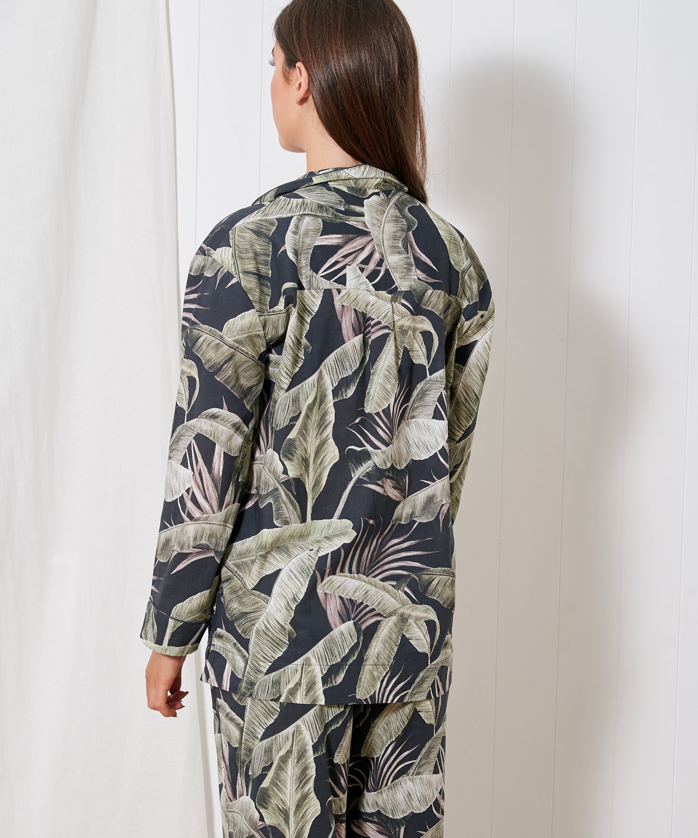 Mira Long Sleeve PJ Shirt | Leaf-4