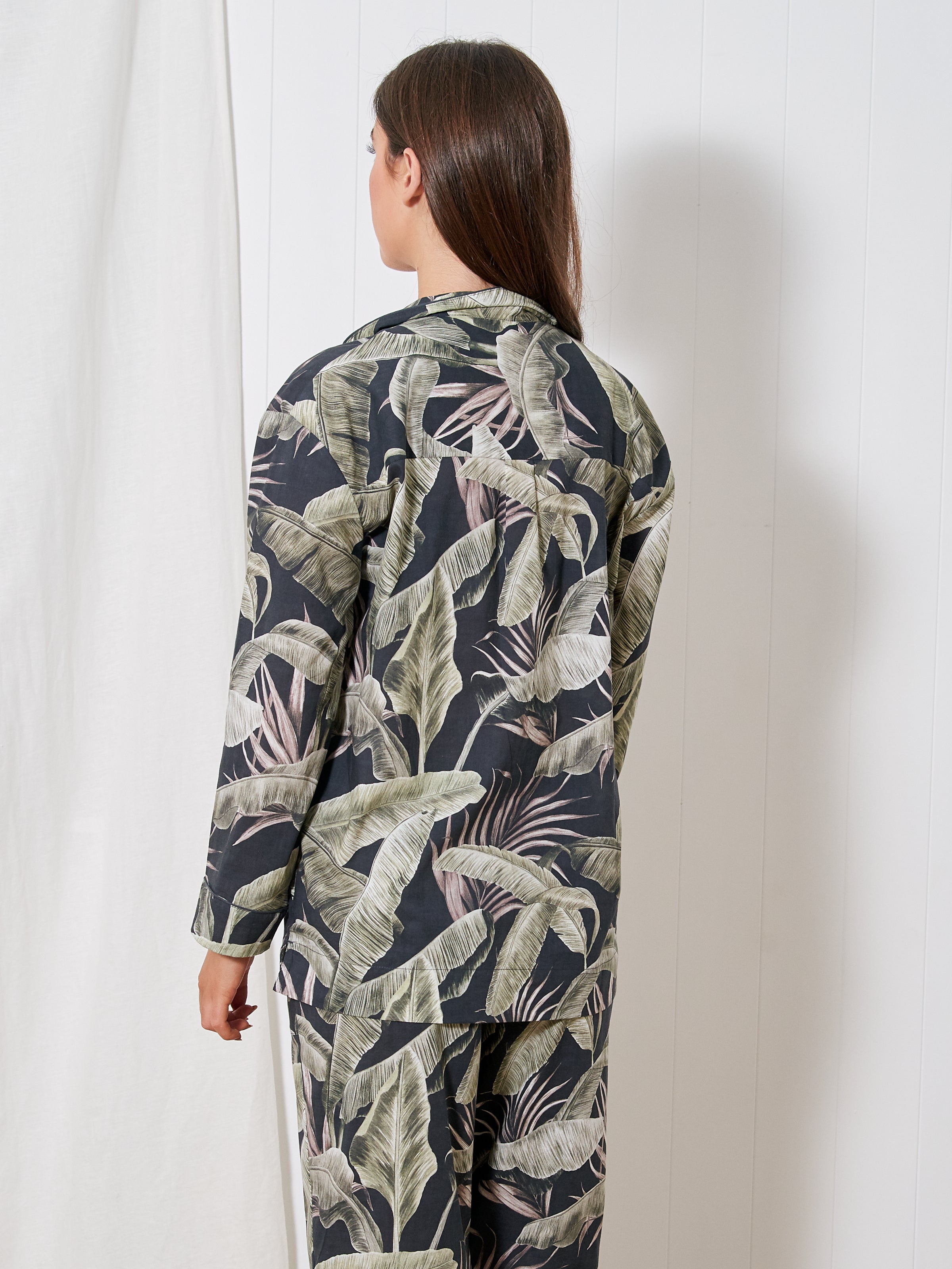 Mira Long Sleeve PJ Shirt | Leaf-4