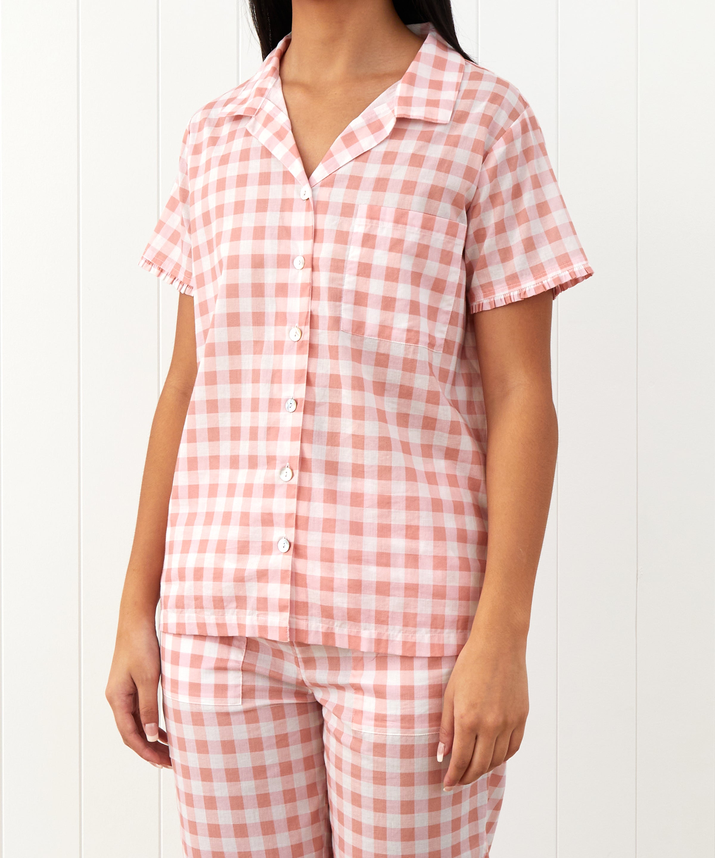 Molly PJ Shirt | Pink Gingham-1
