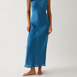 Monaco Linen Bias Dress | Ocean-1