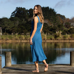 Monaco Linen Bias Dress | Ocean-3