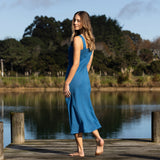 Monaco Linen Bias Dress | Ocean-3