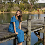 Monaco Linen Gathered Top | Ocean-3