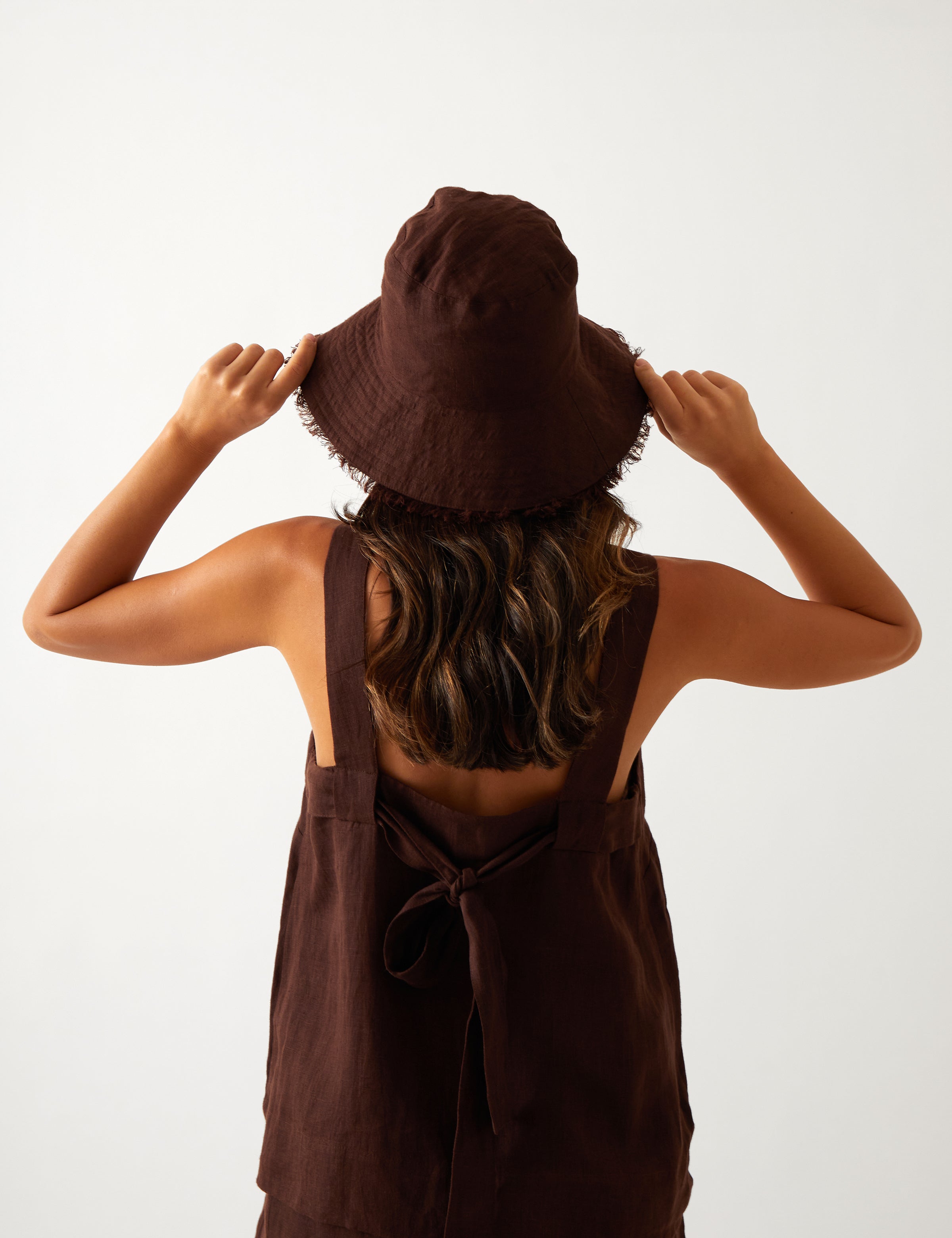 Monaco Linen Hat | Chocolate-4