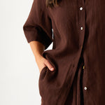 Monaco Linen Shirt | Chocolate-2
