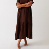 Monaco Linen Tier Dress | Chocolate-1