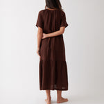 Monaco Linen Tier Dress | Chocolate-4
