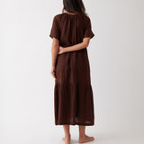 Monaco Linen Tier Dress | Chocolate-4
