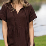 Monaco Linen Tier Dress | Chocolate-5
