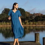 Monaco Linen Tier Dress | Ocean-3