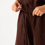 Monaco Linen Wide Leg Pants | Chocolate-2